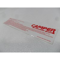 CAMPER STABILIZER WARNING
