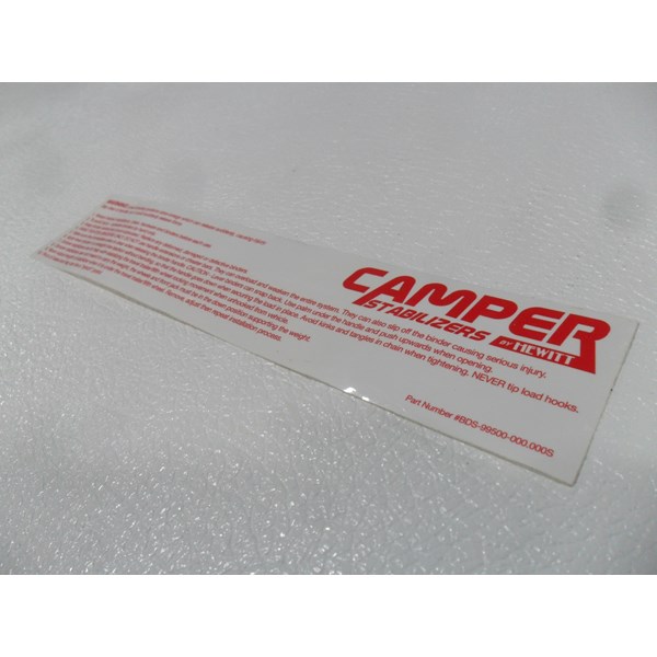 CAMPER STABILIZER WARNING