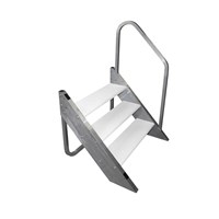 DOCK 3-STEP WITH HAND RAIL-WHITE