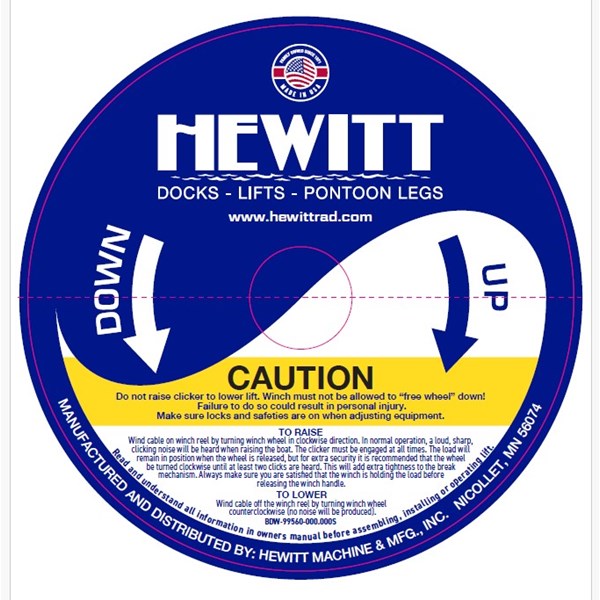 CAUTION WINCH WHEEL STICKER 8